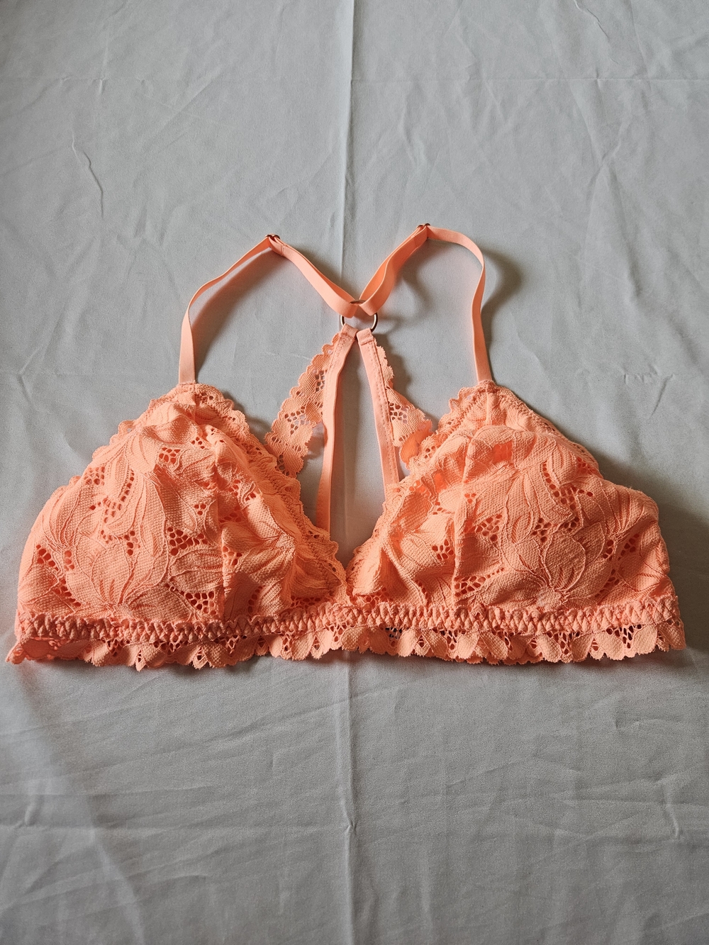 aerie Lace Racerback Bralette - Coral Peach